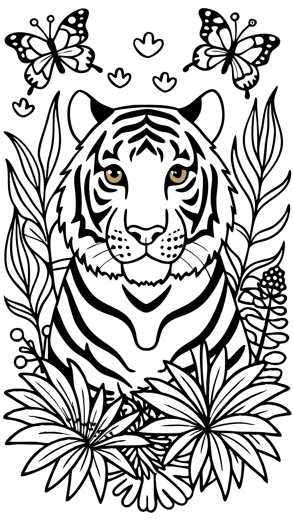 Páginas para colorear gratis de tigres